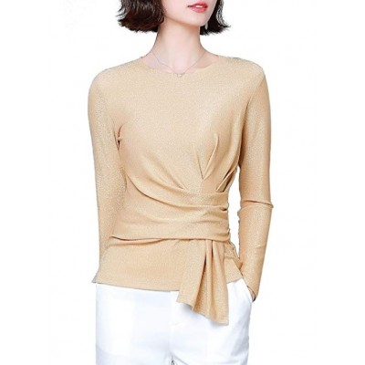 Golden 14241 Women's Long Sleeve Tunic Tops Fall Tshirt Casual Blouses