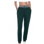 04 Blackish Green Women Joggers Cozy Cotton Sweatpants Tapered Active Yoga Lounge Track Pants with Pockets