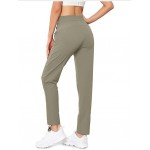  08 Bean Green Women's Quick Dry Hiking Lightweight Joggers Pants Water Resistant Athletic Lounge Track Pants with Zipper Pockets